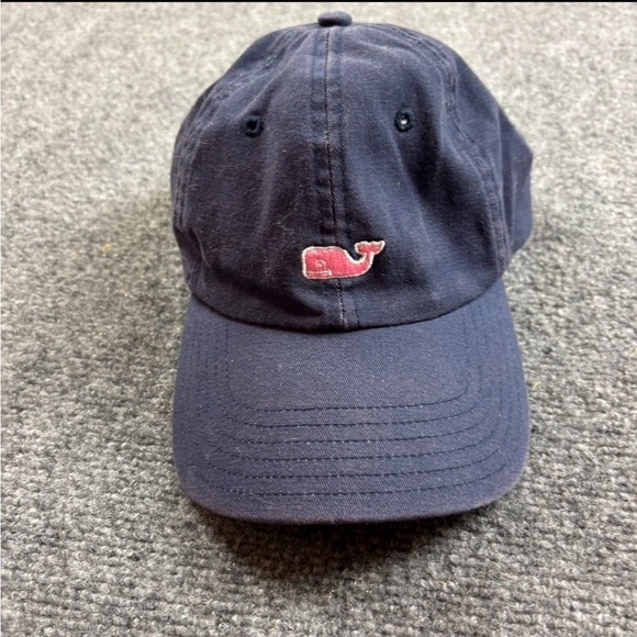 Vineyard Vines Accessories - VINEYARD VINES Navy Blue Pink Whale Logo Baseball Cap Adjustable Hat One Size